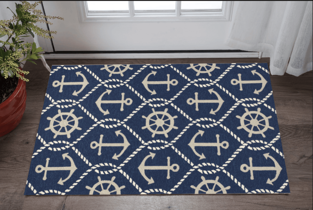 2' X 3' Blue Hand Tufted Area Rug - Homeroots