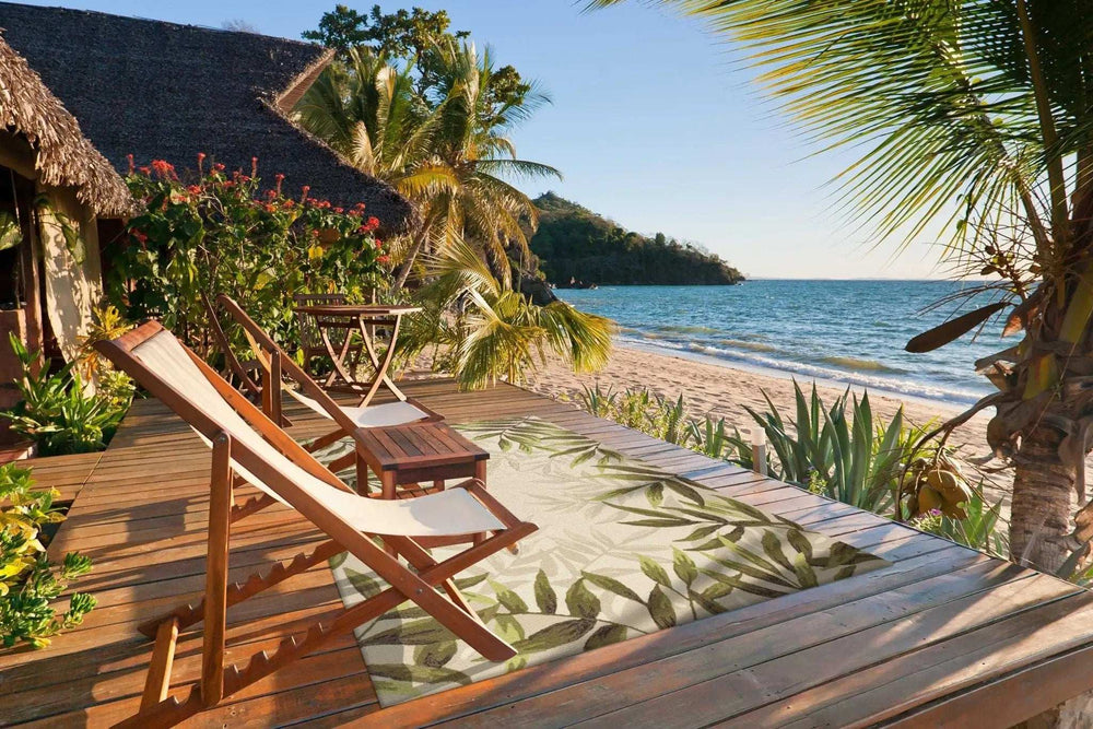 2' X 3' Beige Floral Handmade Indoor Outdoor Area Rug - Homeroots - Flyclothing LLC