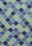 2' X 3' Blue Quatrefoil Hand Tufted Area Rug - Homeroots