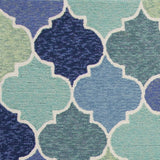 2' X 3' Blue Quatrefoil Hand Tufted Area Rug - Homeroots
