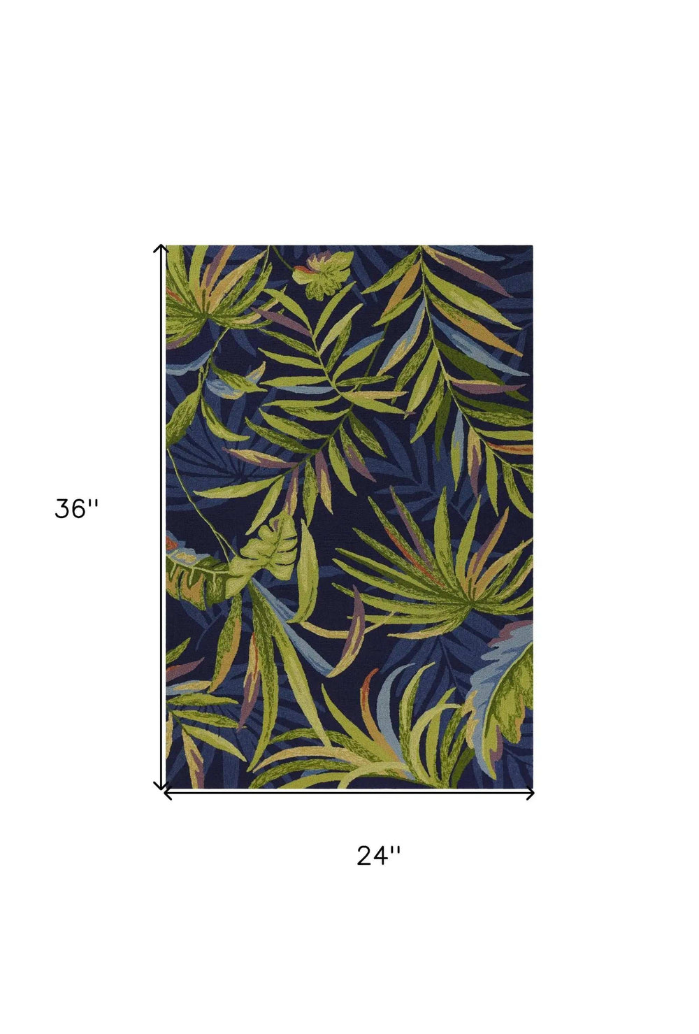 2' X 3' Blue Floral Handmade Indoor Outdoor Area Rug - Homeroots - Flyclothing LLC