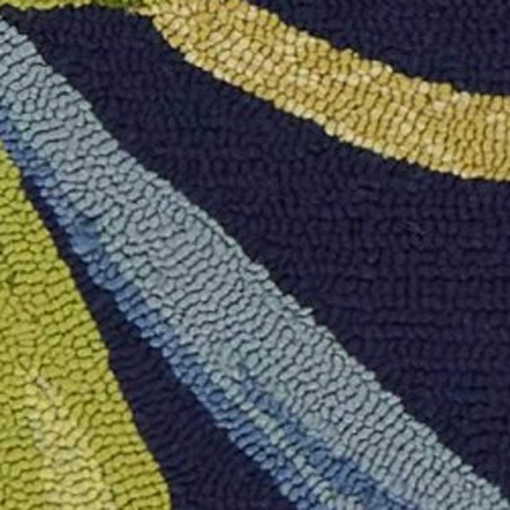 2' X 3' Blue Floral Handmade Indoor Outdoor Area Rug - Homeroots - Flyclothing LLC