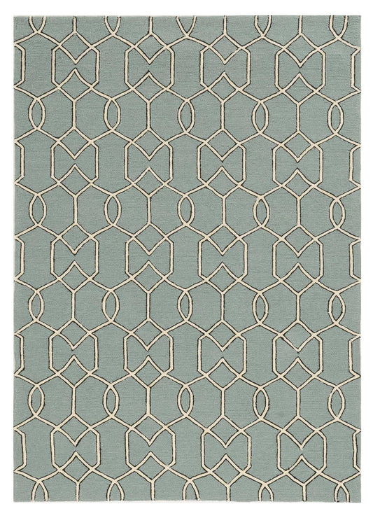 2' X 3' Green and Ivory Hand Hooked Area Rug - Homeroots - Flyclothing LLC