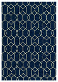 2' X 3' Navy Blue Hand Hooked Area Rug - Homeroots