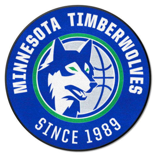 NBA Retro Minnesota Timberwolves Roundel Rug - 27in. Diameter - Minnesota Timberwolves