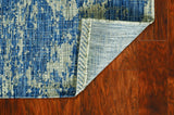 3' X 5' Blue and Green Abstract Indoor Outdoor Area Rug - Homeroots