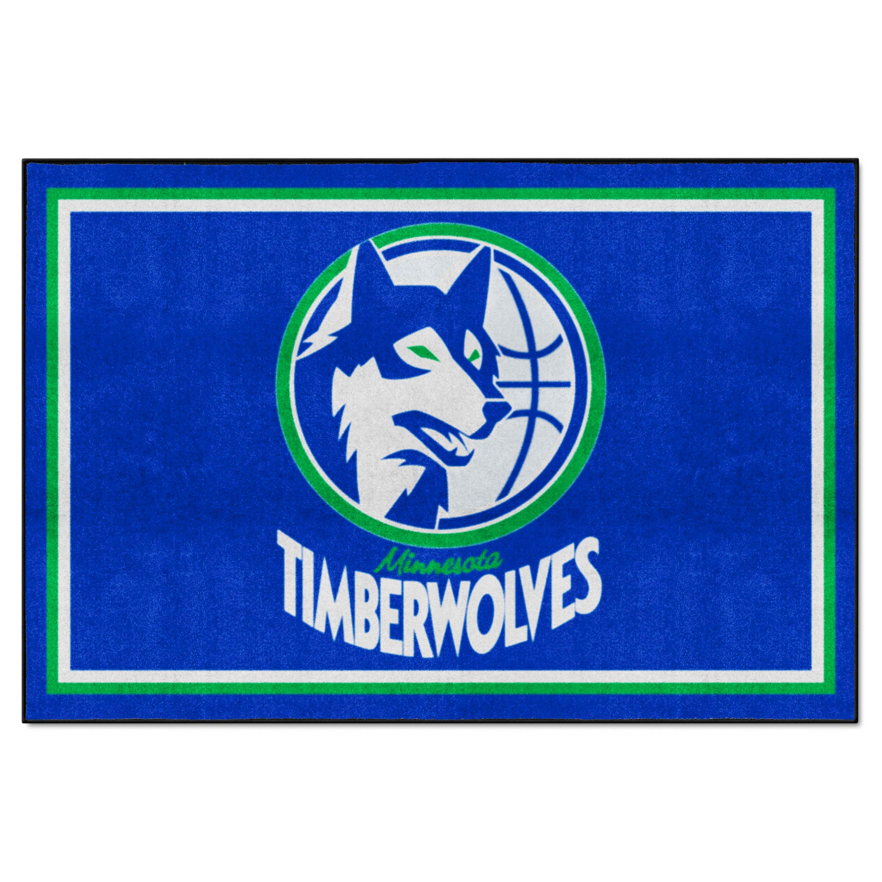 NBA Retro Minnesota Timberwolves 5ft. x 8 ft. Plush Area Rug - Minnesota Timberwolves