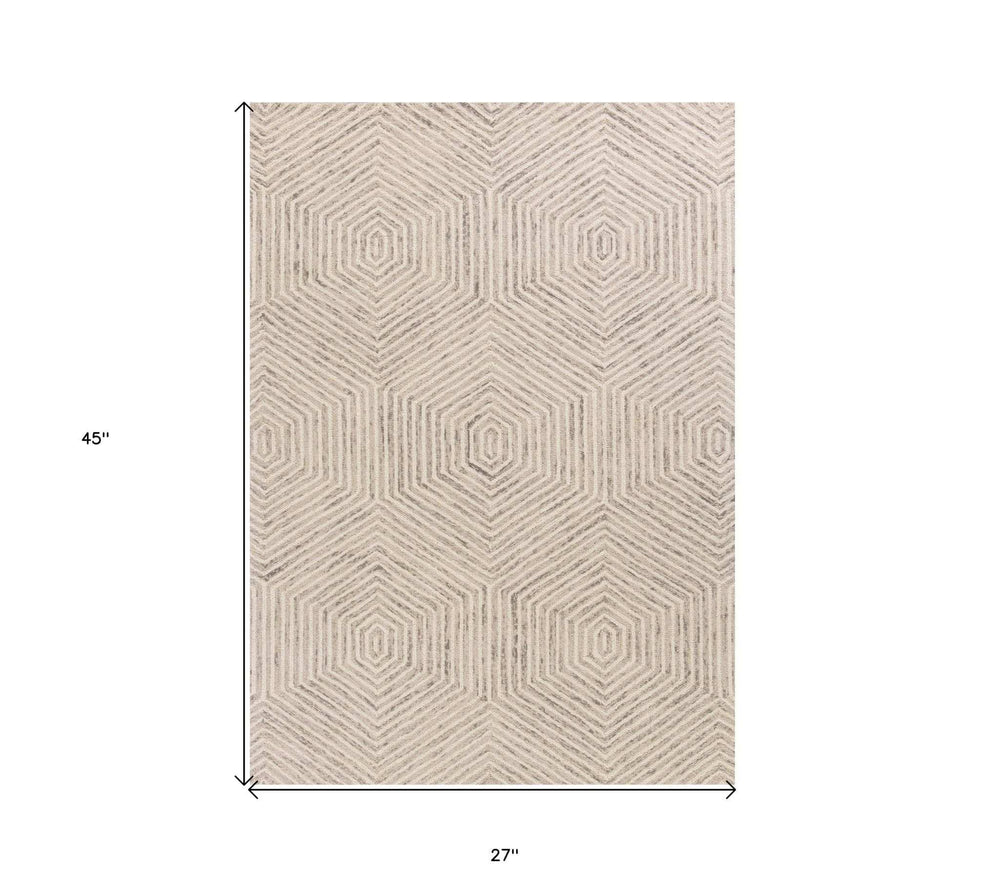 2' X 4' Ivory Wool Hand Tufted Area Rug - Homeroots - Flyclothing LLC