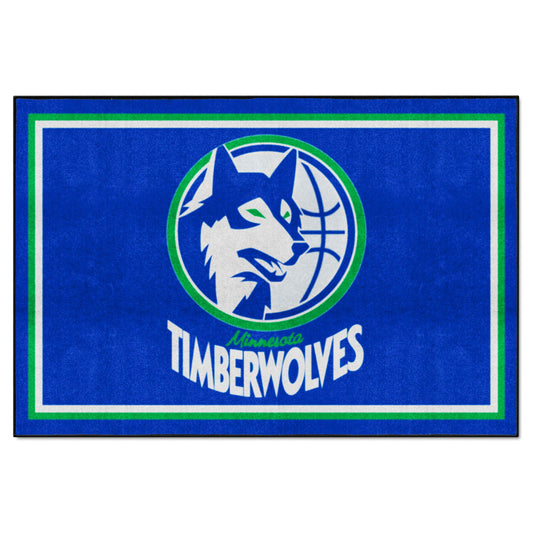 NBA Retro Minnesota Timberwolves 5ft. x 8 ft. Plush Area Rug - Minnesota Timberwolves