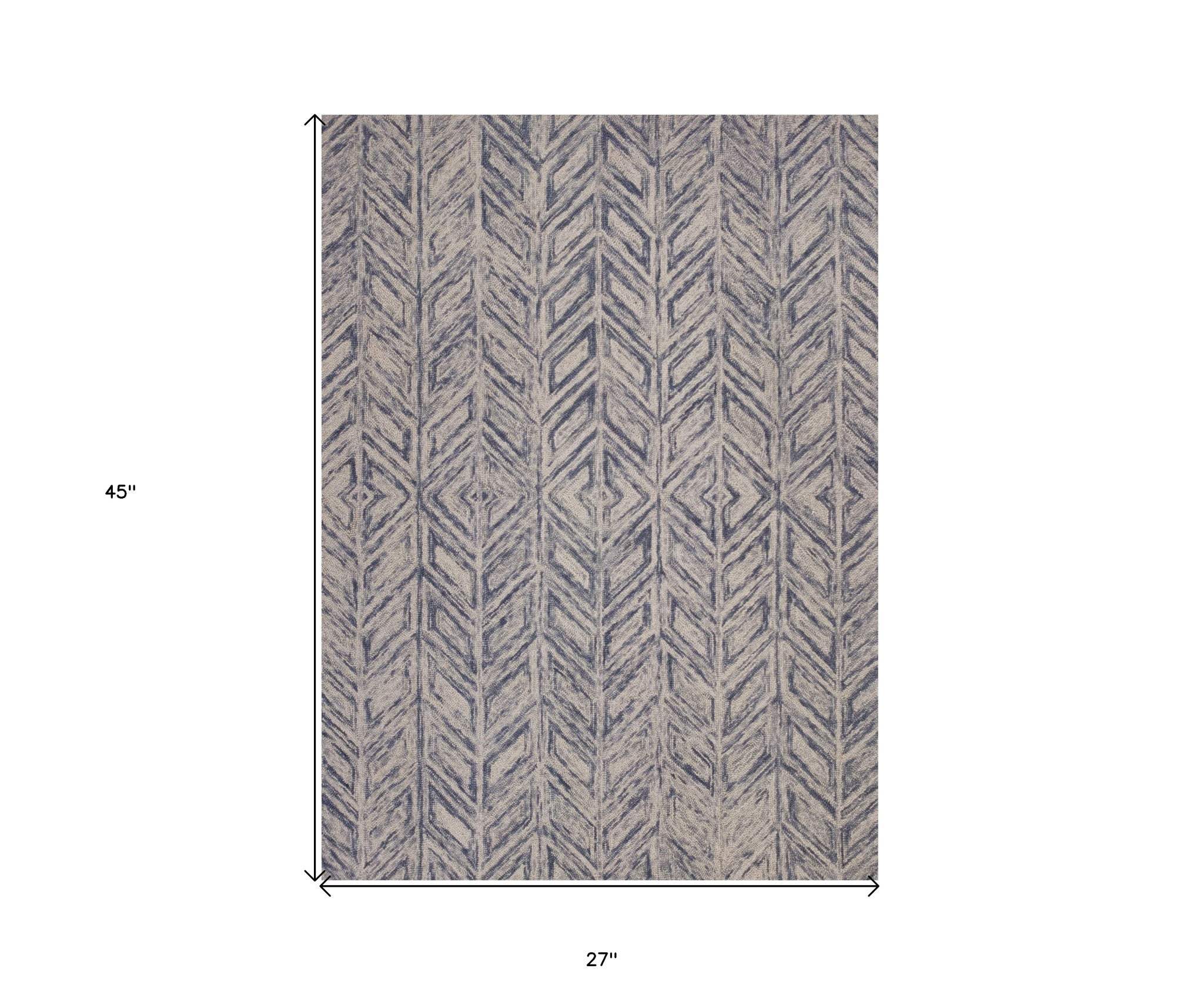 2' X 4' Blue Wool Hand Tufted Area Rug - Homeroots - Flyclothing LLC
