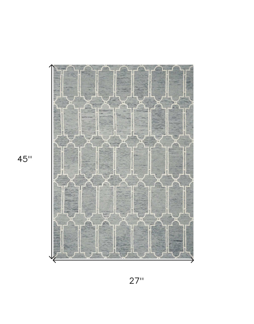 2' X 4' Blue Wool Geometric Hand Tufted Area Rug - Homeroots - Flyclothing LLC