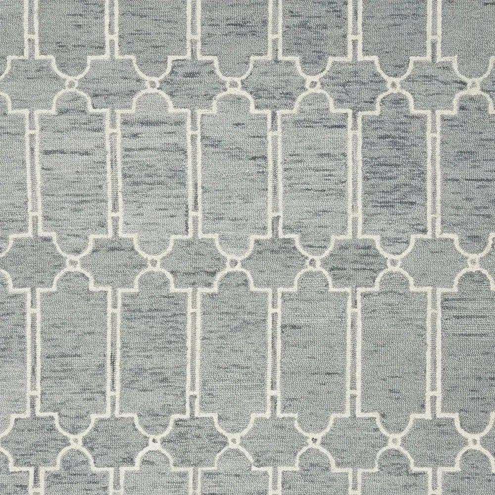 2' X 4' Blue Wool Geometric Hand Tufted Area Rug - Homeroots - Flyclothing LLC