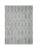 2' X 4' Blue Wool Geometric Hand Tufted Area Rug - Homeroots