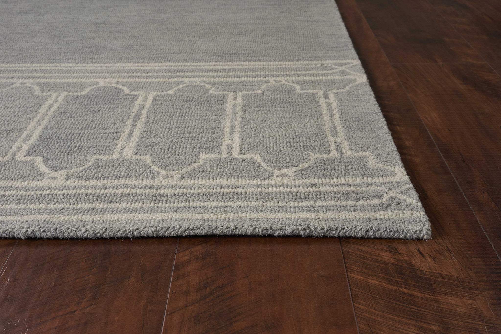 2' X 4' Gray Wool Ogee Hand Tufted Area Rug - Homeroots - Flyclothing LLC