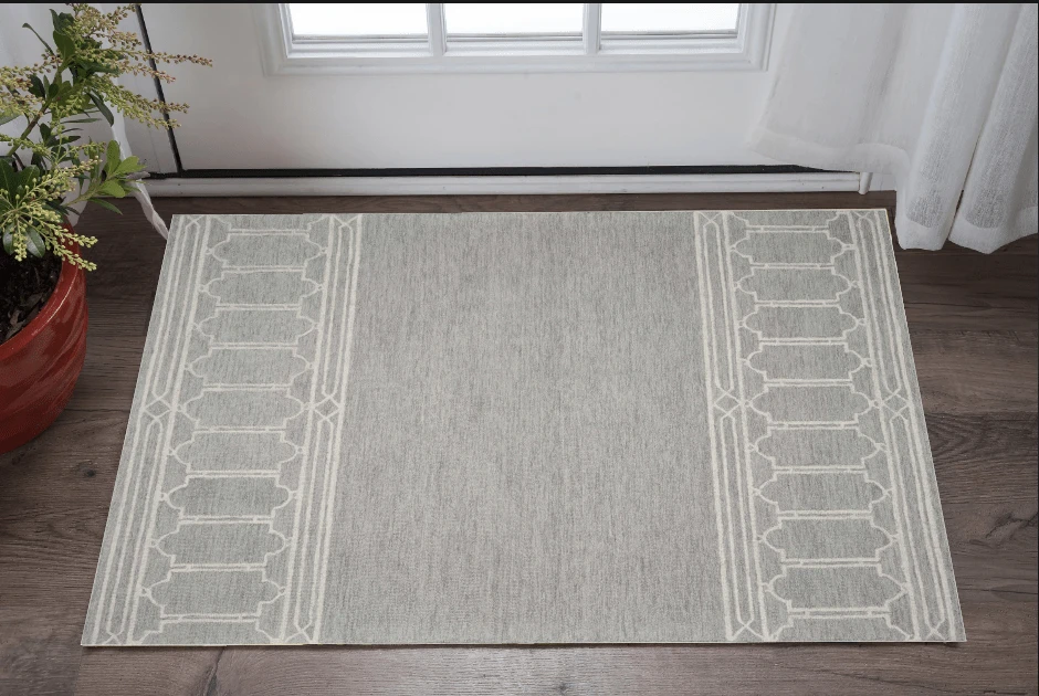 2' X 4' Gray Wool Ogee Hand Tufted Area Rug - Homeroots