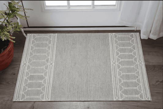 2' X 4' Gray Wool Ogee Hand Tufted Area Rug - Homeroots - Flyclothing LLC