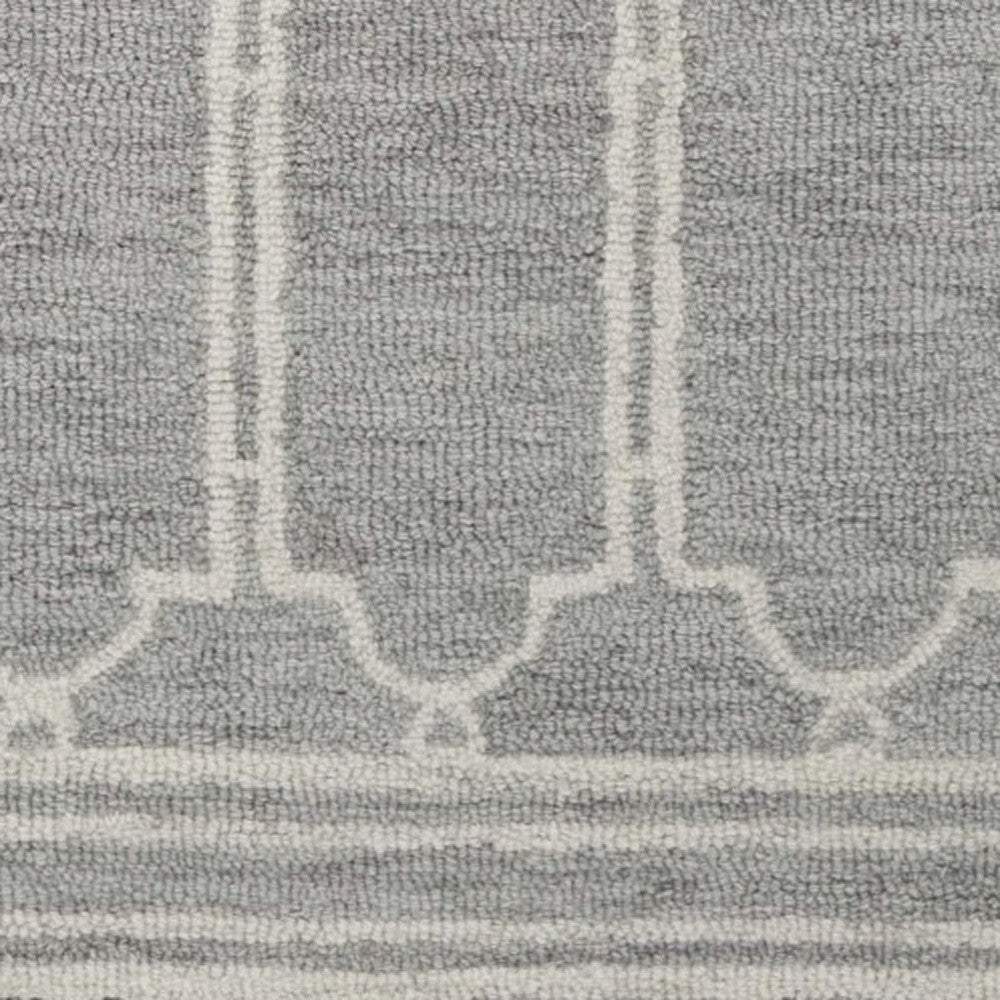 2' X 4' Gray Wool Ogee Hand Tufted Area Rug - Homeroots - Flyclothing LLC