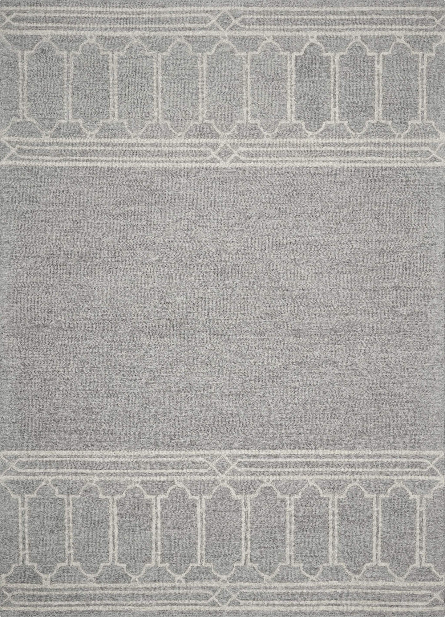 2' X 4' Gray Wool Ogee Hand Tufted Area Rug - Homeroots - Flyclothing LLC