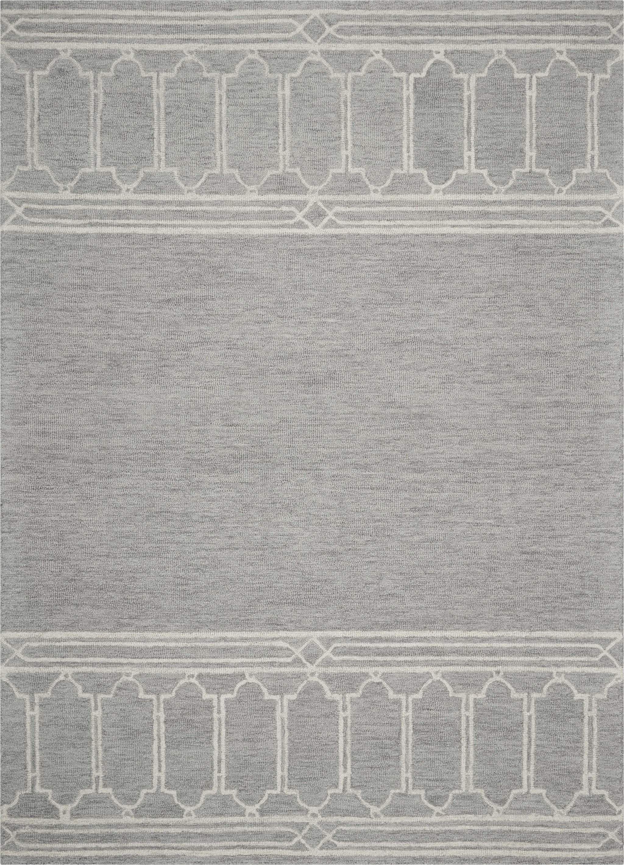 2' X 4' Gray Wool Ogee Hand Tufted Area Rug - Homeroots - Flyclothing LLC