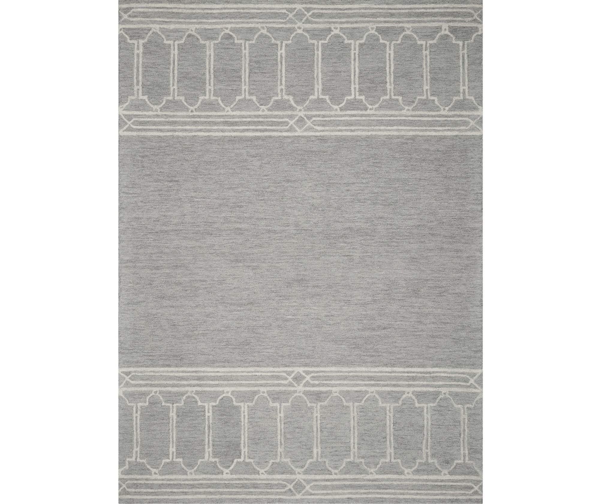 2' X 4' Gray Wool Ogee Hand Tufted Area Rug - Homeroots - Flyclothing LLC