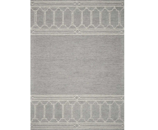 2' X 4' Gray Wool Ogee Hand Tufted Area Rug - Homeroots - Flyclothing LLC