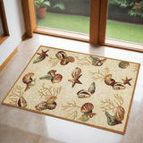2' X 4' Beige Hand Tufted Area Rug - Homeroots