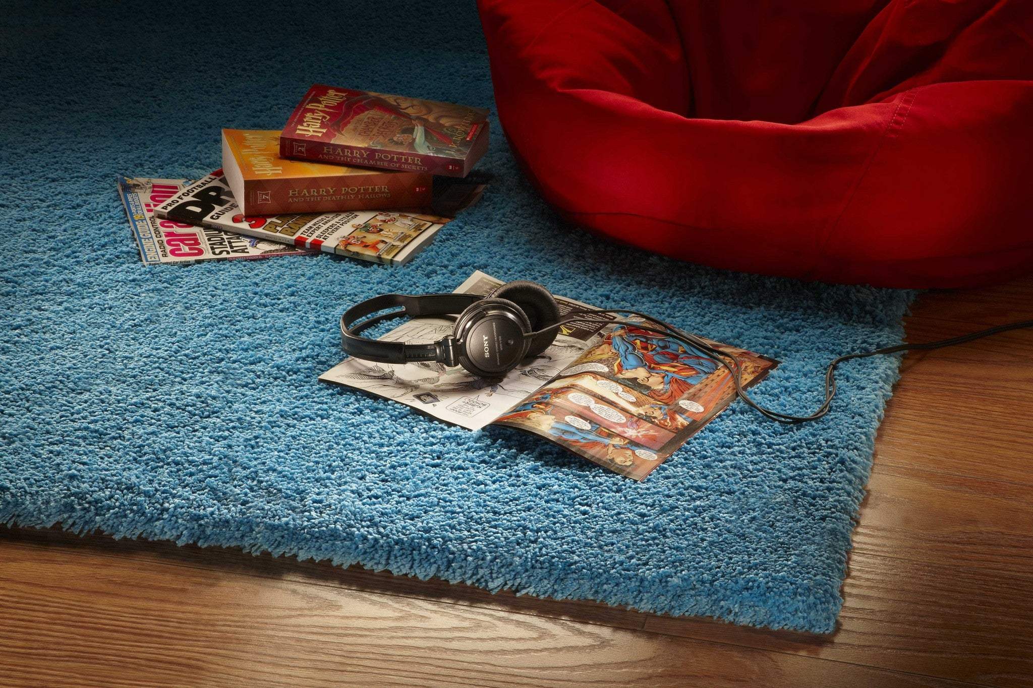 2' X 4' Polyester Highlighter Blue Area Rug - Homeroots - Flyclothing LLC