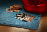 2' X 4' Polyester Highlighter Blue Area Rug - Homeroots