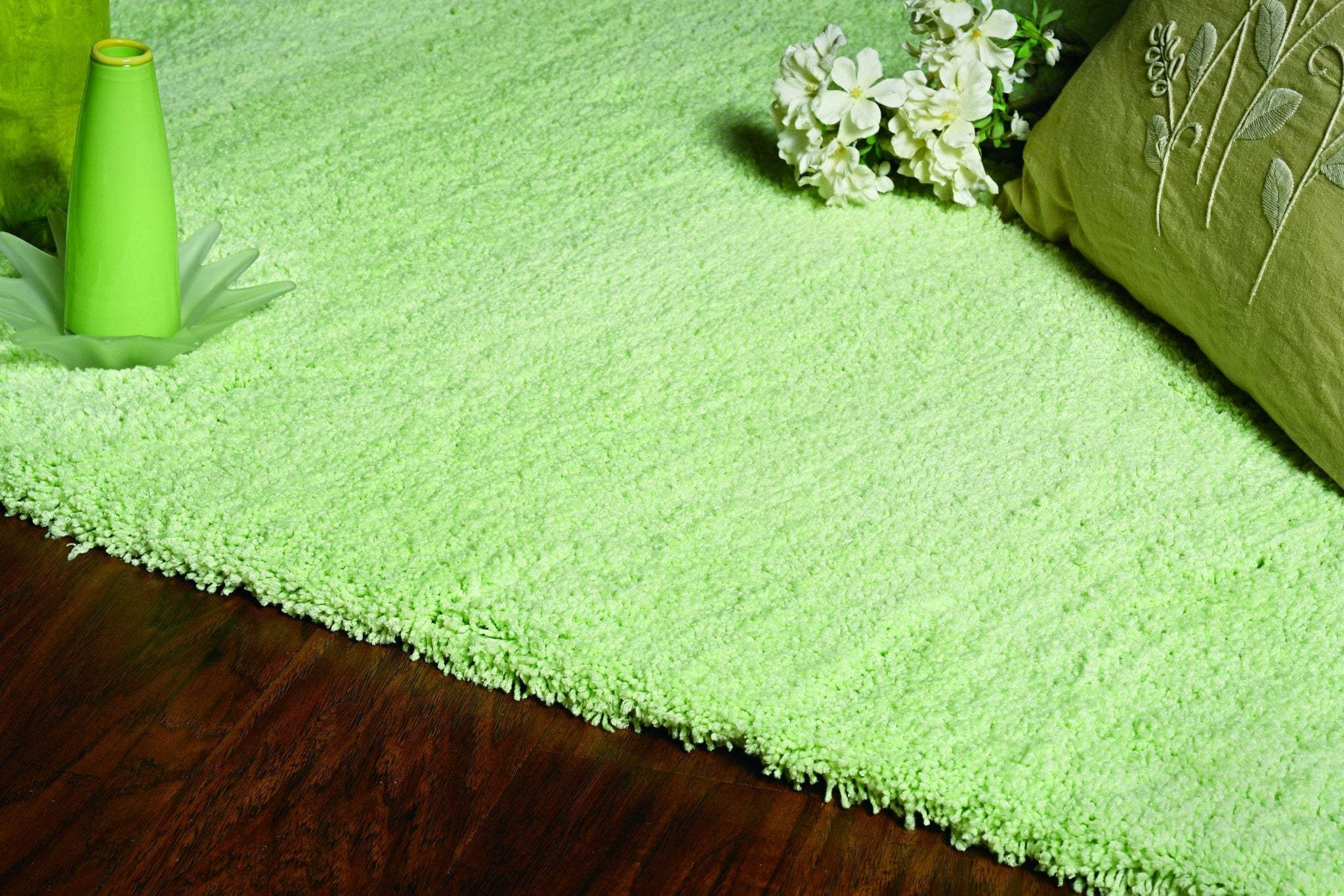 2' X 4' Spearmint Green Indoor Shag Rug - Homeroots - Flyclothing LLC