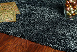 2' X 4' Black Heather Indoor Shag Rug - Homeroots