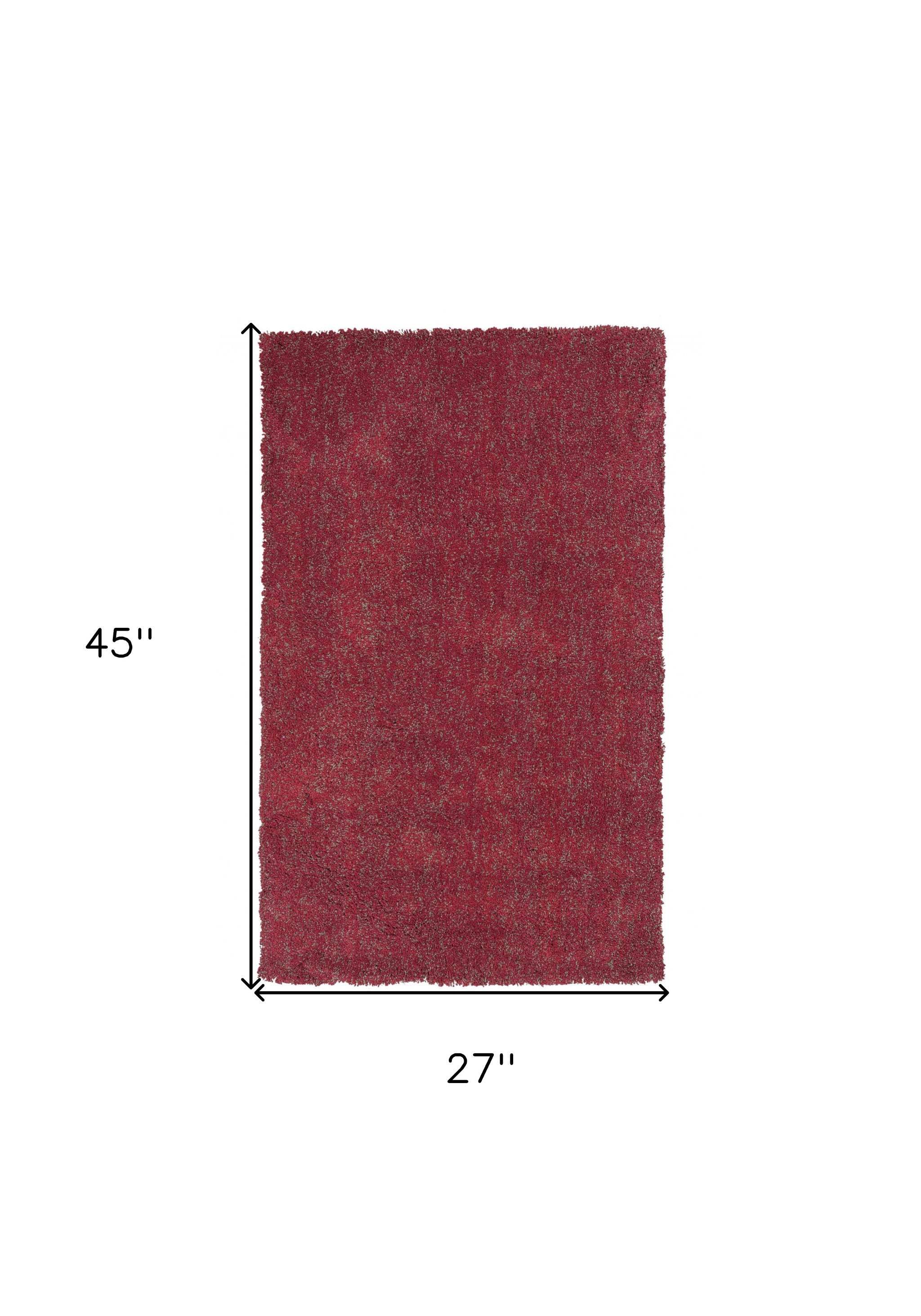 2' X 4' Polyester Red Heather Area Rug - Homeroots - Flyclothing LLC