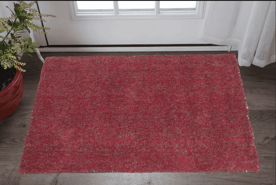 2' X 4' Polyester Red Heather Area Rug - Homeroots - Flyclothing LLC