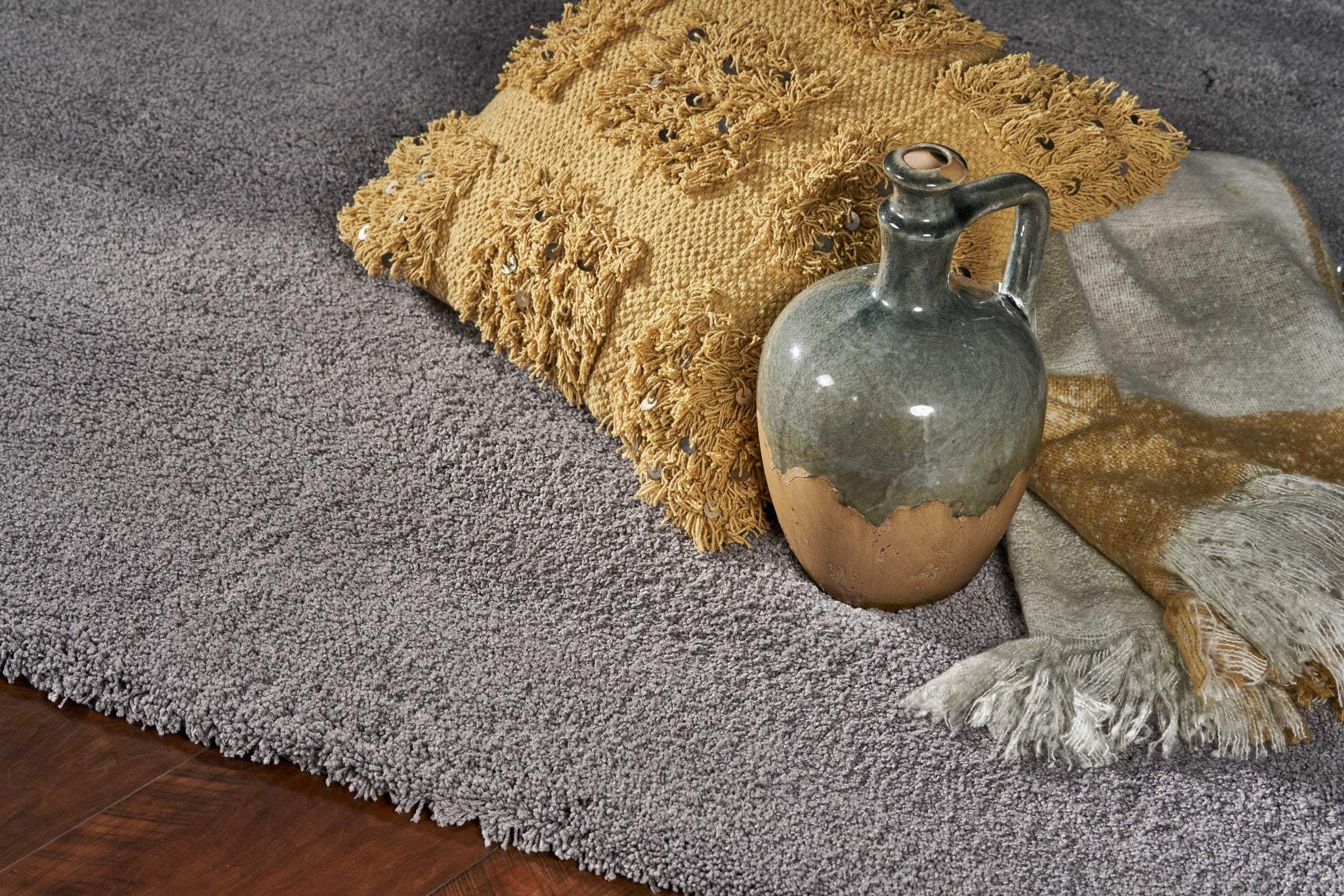 2' X 4' Polyester Grey Area Rug - Homeroots - Flyclothing LLC