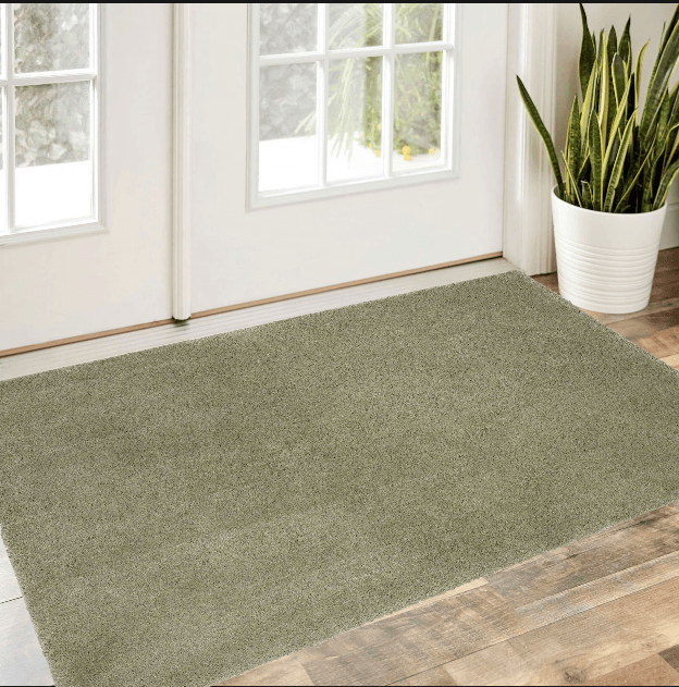 2' X 4' Sage Green Hand Woven Area Rug - Homeroots