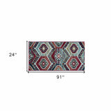 2' X 7' Red Polypropylene Runner Rug - Homeroots