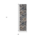 8' Seafoam Machine Woven Geometric Lodge Indoor Runner Rug - Homeroots - Flyclothing LLC