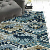 8' Seafoam Machine Woven Geometric Lodge Indoor Runner Rug - Homeroots - Flyclothing LLC