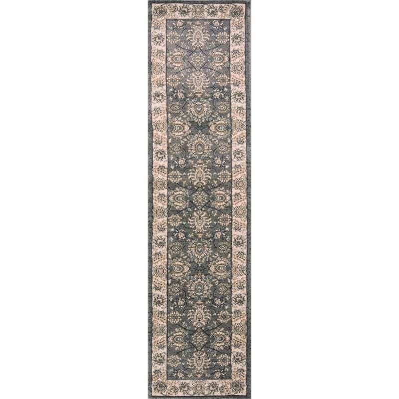 8' Grey Or Ivory Polypropylene Runner Rug - Homeroots - Flyclothing LLC