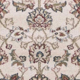 8' Ivory Red Bordered Floral Indoor Runner Rug - Homeroots