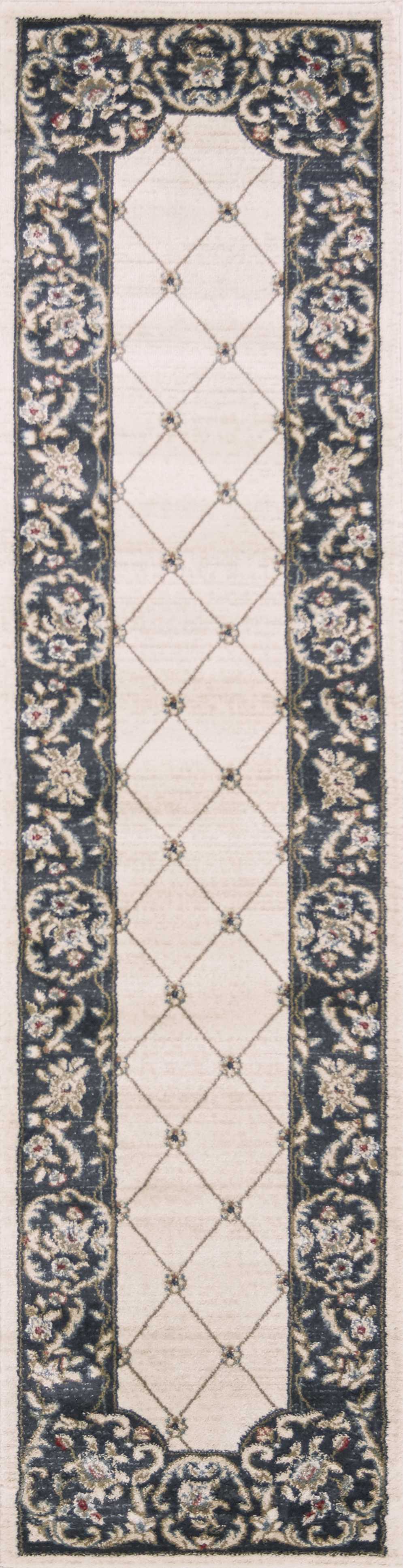 8' Ivory Or Grey Polypropylene Runner Rug - Homeroots