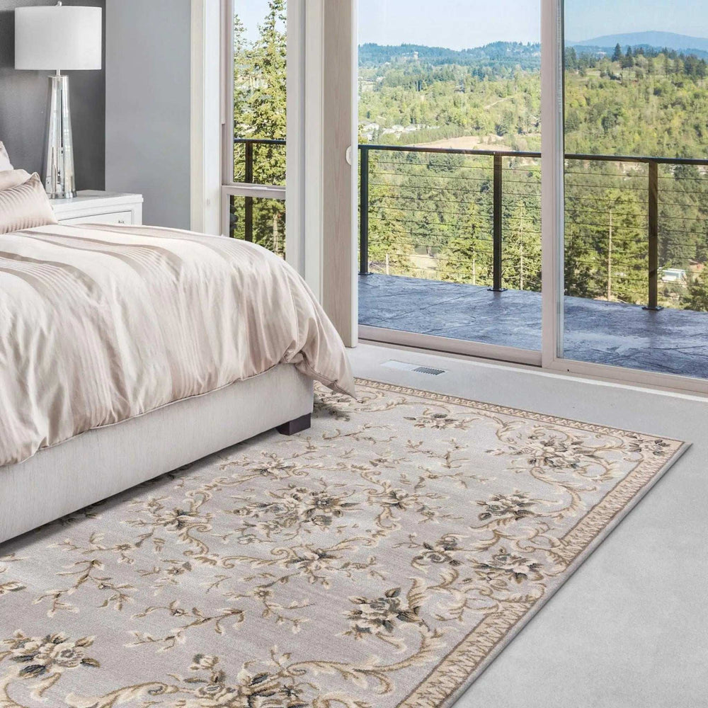 3' X 5' Light Gray Floral Area Rug - Homeroots - Flyclothing LLC
