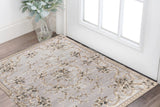 3' X 5' Light Gray Floral Area Rug - Homeroots
