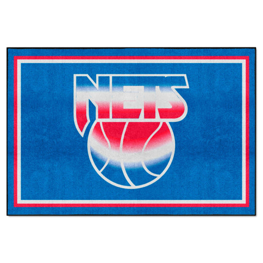 NBA Retro New Jersey Nets 5ft. x 8 ft. Plush Area Rug - New Jersey Nets