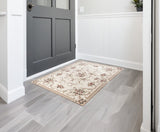 3' X 5' Ivory Bordered Floral Indoor Area Rug - Homeroots