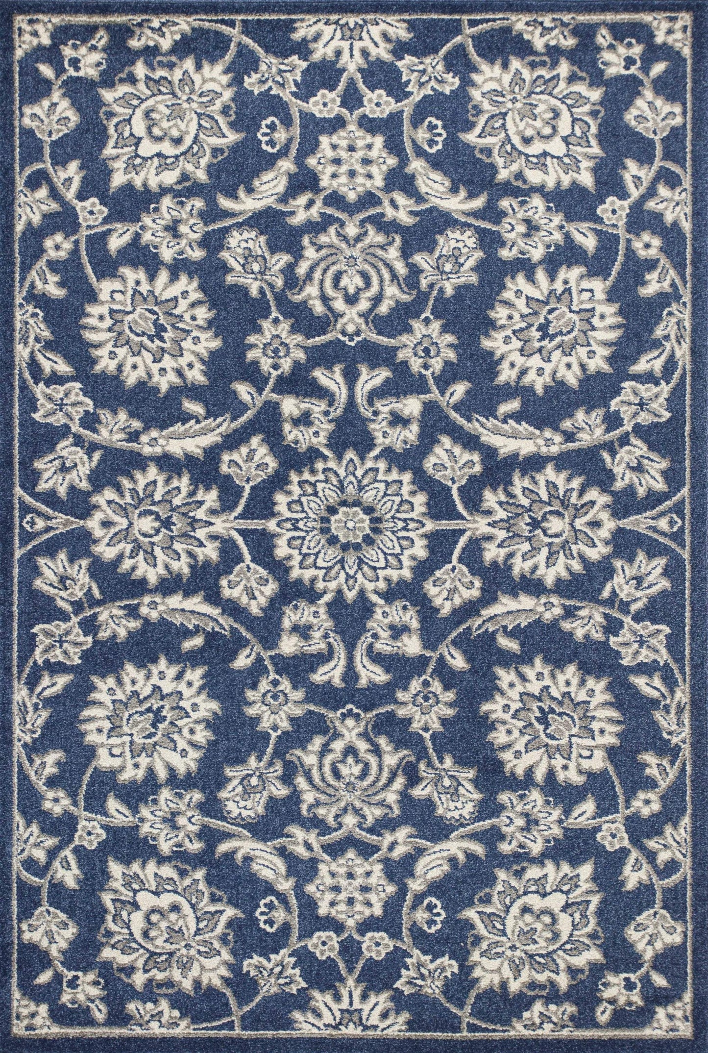 3' X 5' Blue and Ivory Area Rug - Homeroots - Flyclothing LLC