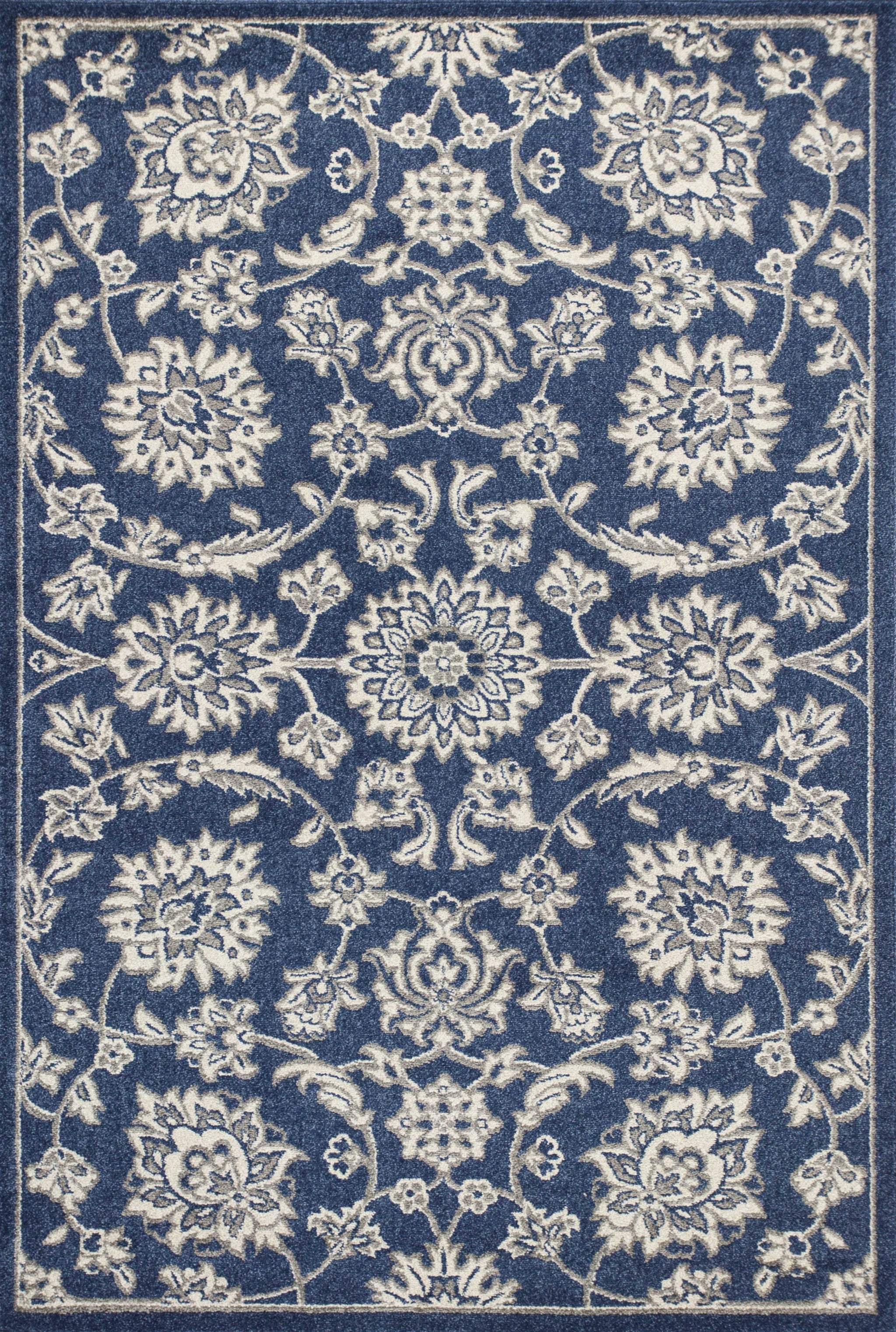 3' X 5' Blue and Ivory Area Rug - Homeroots - Flyclothing LLC