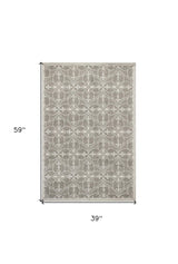3' X 5' Gray Moroccan Indoor Outdoor Area Rug - Homeroots - Flyclothing LLC