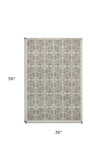 3' X 5' Gray Moroccan Indoor Outdoor Area Rug - Homeroots
