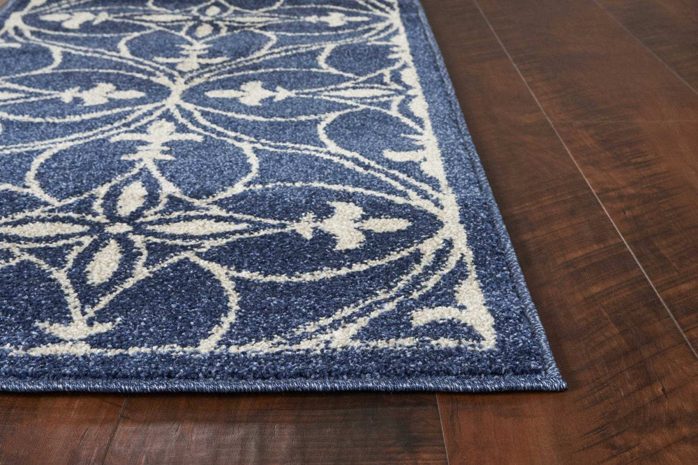 3' X 5' Blue and Ivory Area Rug - Homeroots - Flyclothing LLC