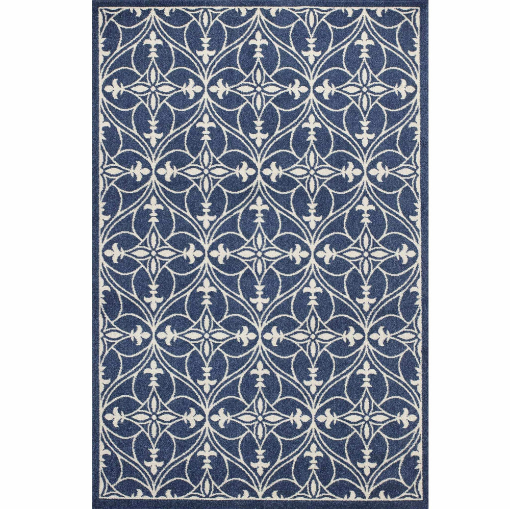 3' X 5' Blue and Ivory Area Rug - Homeroots - Flyclothing LLC